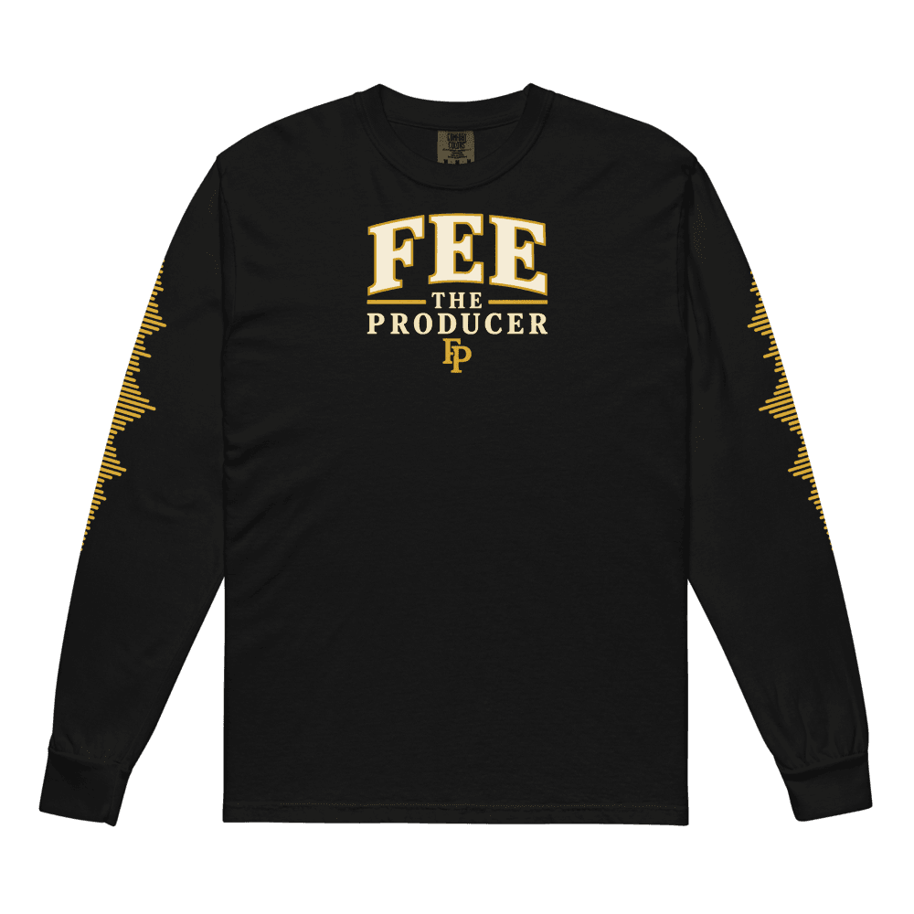 Waveform Long Sleeve in Black, Printful product mockup